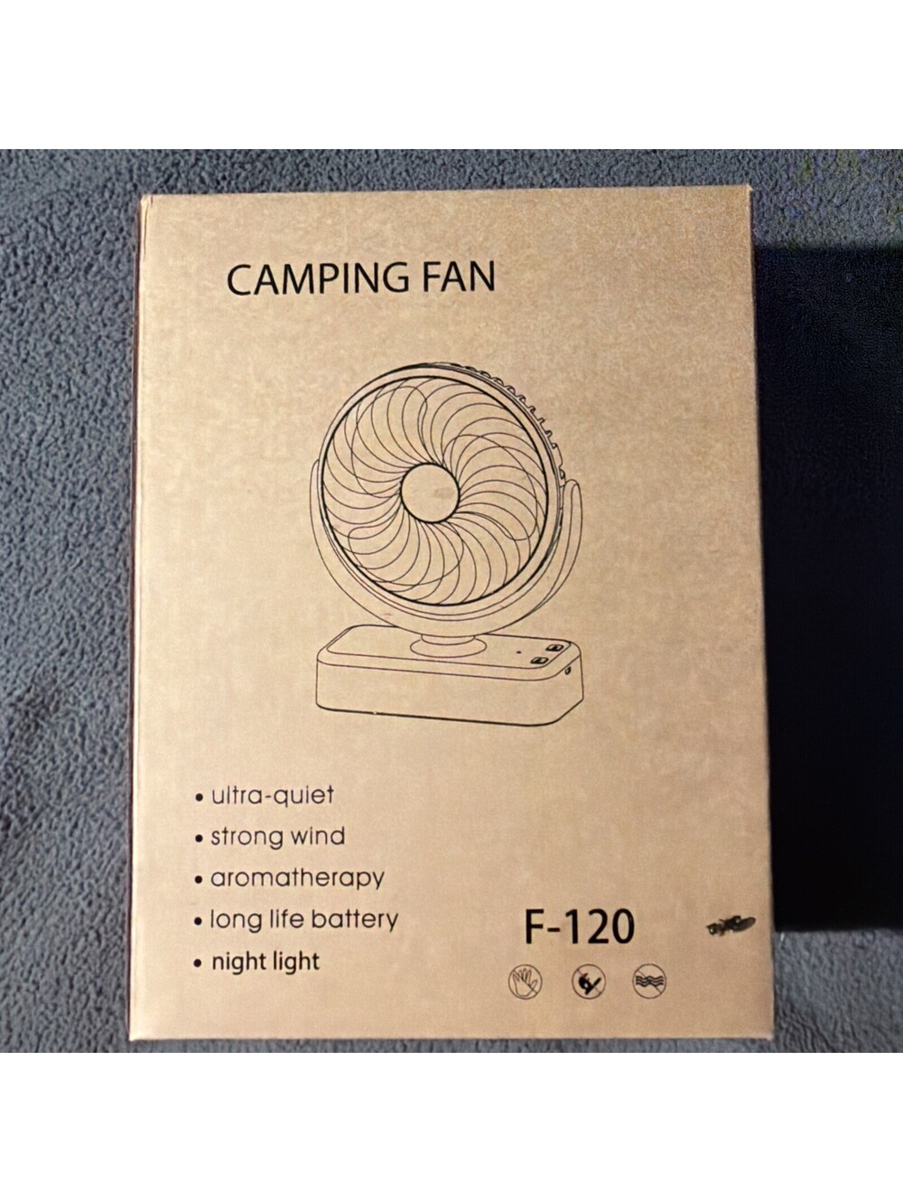 Amacool Fan Camping F-120 Traveling Fan Tent Fan Mini Fan Night Light